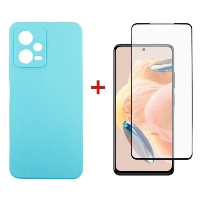 Чохол до мобільного телефона Dengos Xiaomi Redmi Note 12 Pro 5G Case + Glass (Ice blue) (DG-KM-85)