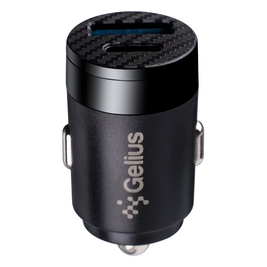 Автомобільний зарядний пристрій Gelius Pro Inch Twix GP-CC010C USB+Type-C QC/PD 30w withe Type-C to Type-C cable Black (92306)