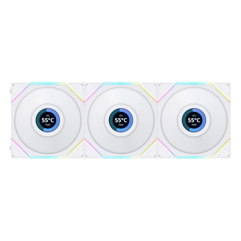 Комплект кулерів для корпусу Lian Li Reverse TL LCD 120-3, White (G99.12RTLLCD3W.00)