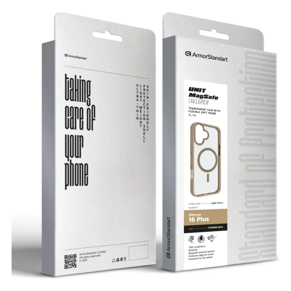 Чохол до мобільного телефона Armorstandart Unit MagSafe Apple iPhone 16 Plus Titanium Gold (ARM79291) — фото 2