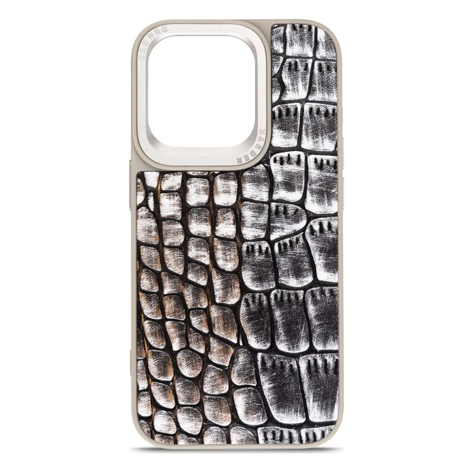 Чохол до мобільного телефона Harder Glamorous Croco Apple iPhone 15 Pro Grey Gold (ARM76762)