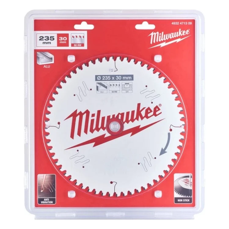 Диск пильний Milwaukee Alu PFTE 235х30х2,4мм, 60 зуб. (4932471309)