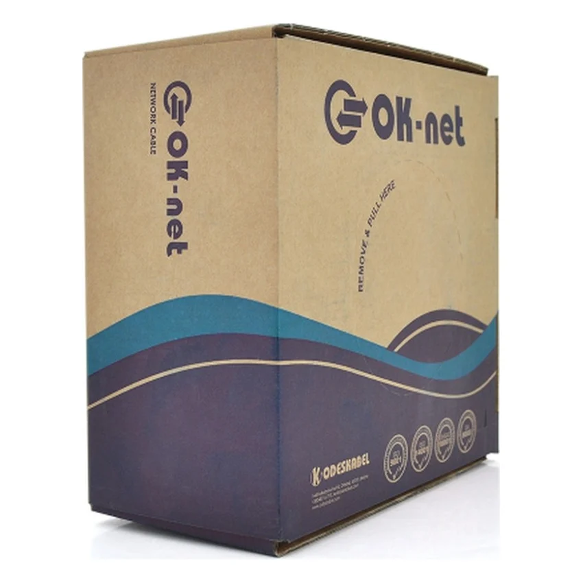 Кабель мережевий OK-Net UTP cat.5e зовнішній 100м (U/UTP-cat.5E-SL patch AWG26) (КГПП-ВП (100) 4*2*0,48 / 100)