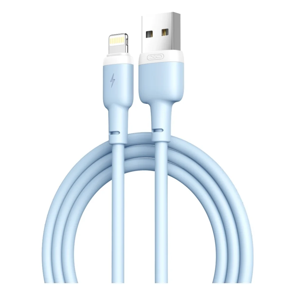 Кабель XO USB to Lightning NB208 Liquid Silicone 2.4А 1.0m Blue