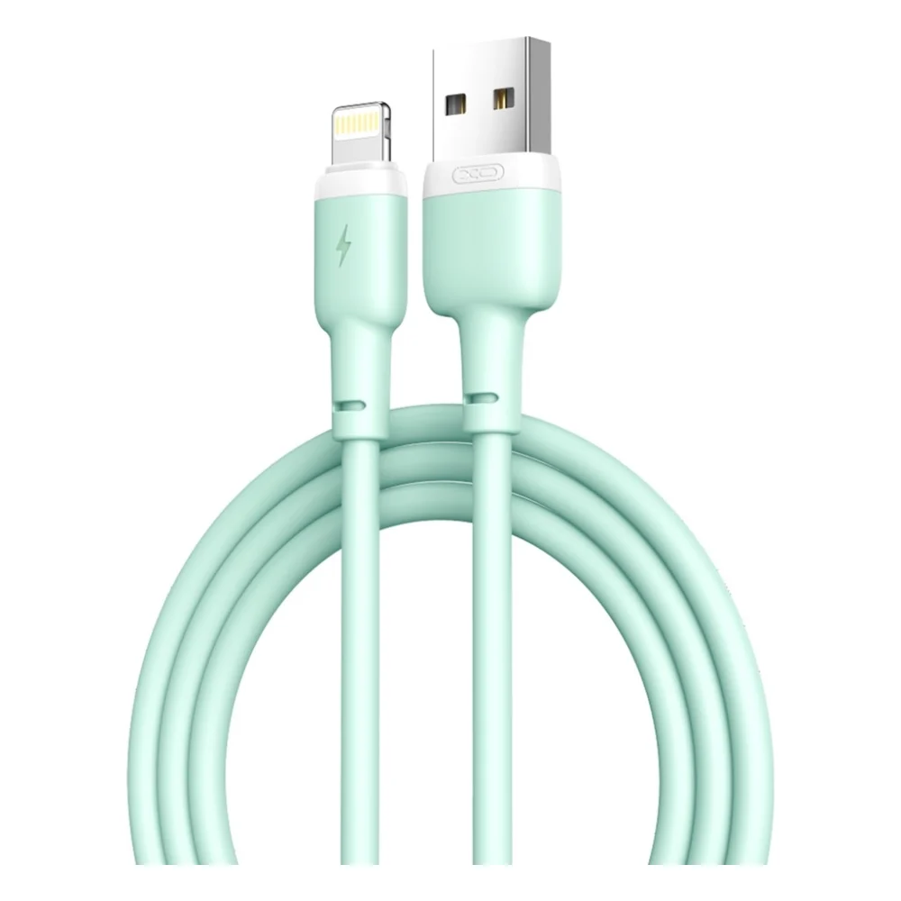 Кабель XO USB to Lightning NB208 Liquid Silicone 2.4А 1.0m Green