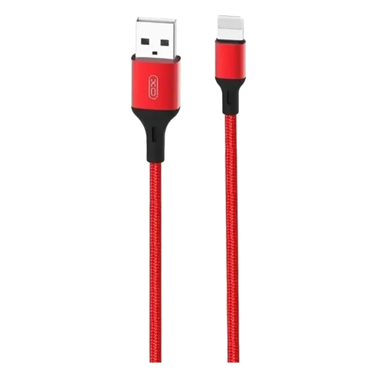 Кабель XO USB to Lightning NB143 Braided 2.4А 1.0m Black/Red