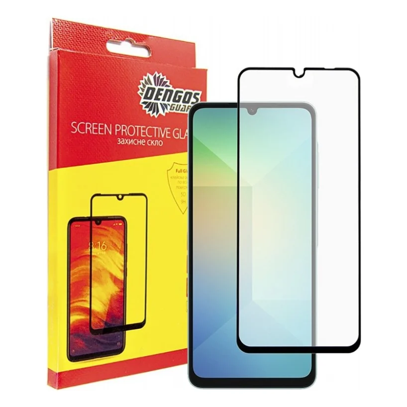 Скло захисне Dengos Full Glue Samsung Galaxy A06 (black) (TGFG-365)