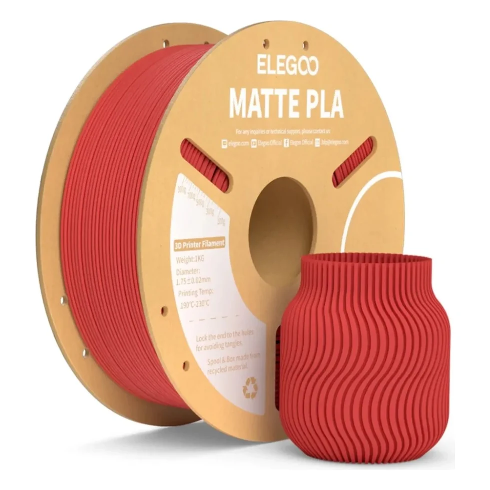Пластик для 3D-принтера ELEGOO PLA matte 1кг, 1.75мм, red ruby (50.203.0252)