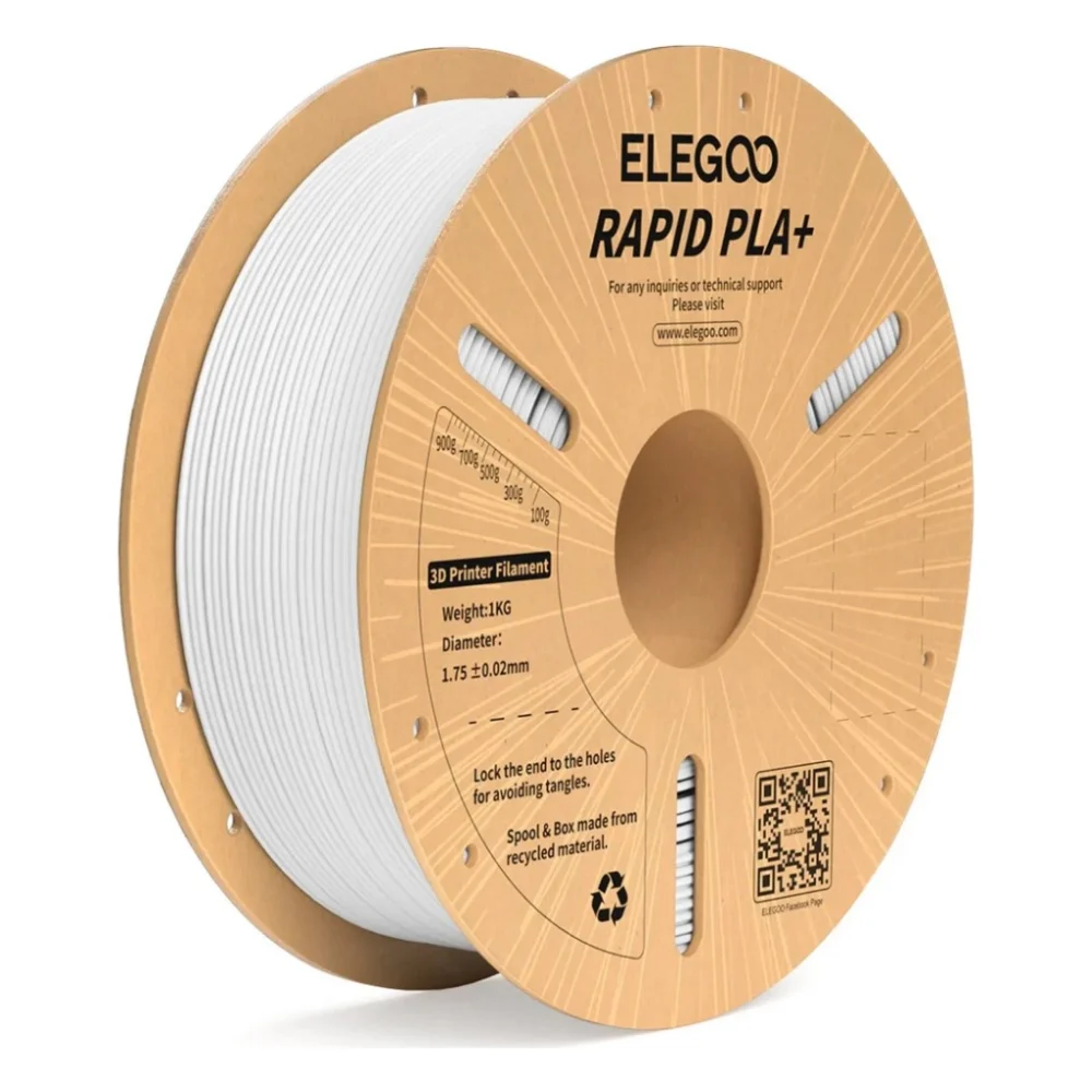 Пластик для 3D-принтера ELEGOO Rapid PLA Plus 1кг, 1.75мм, white (50.203.0115)