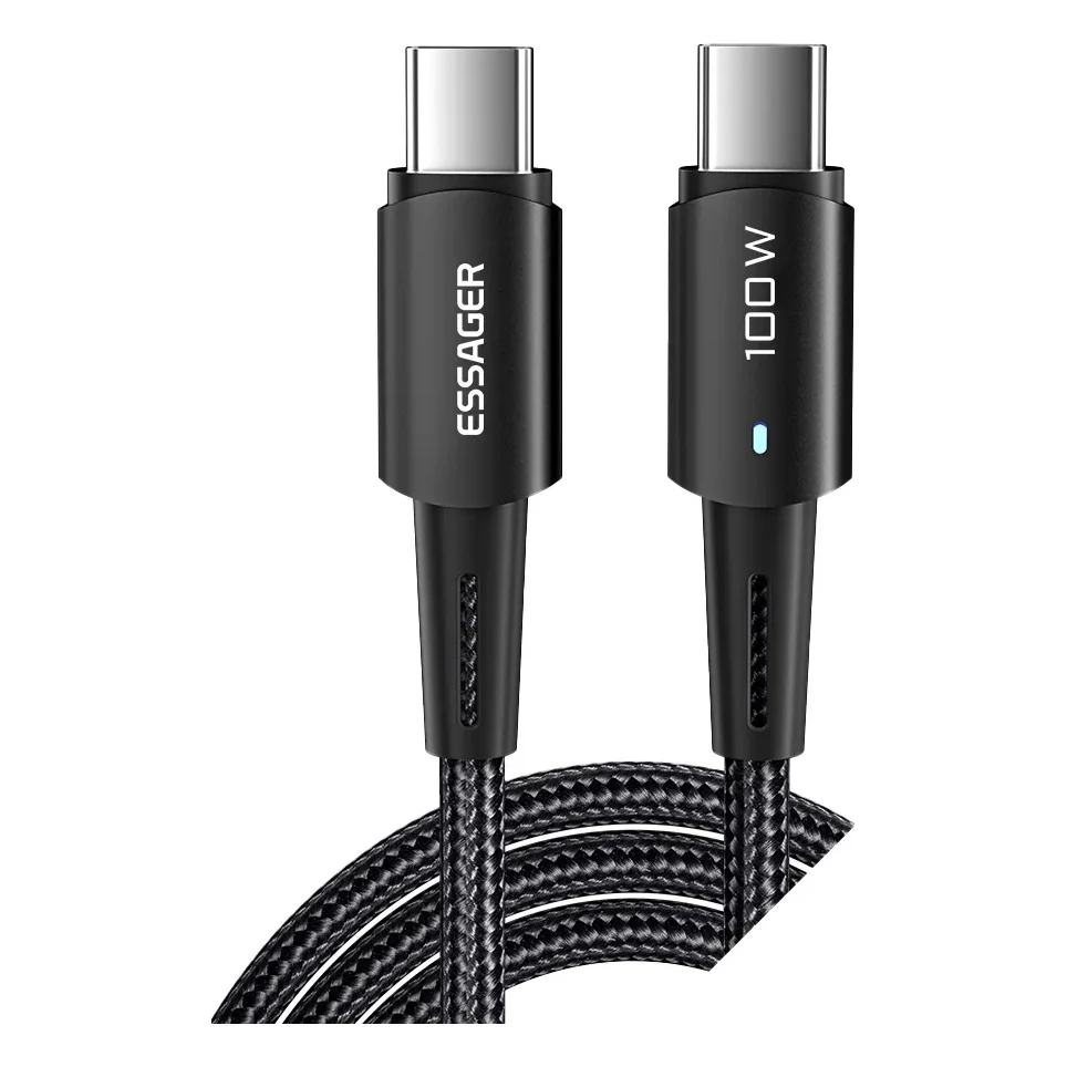 Кабель Essager CG03 Type-C to Type-C 27W Black (EXCTT2-CG03)