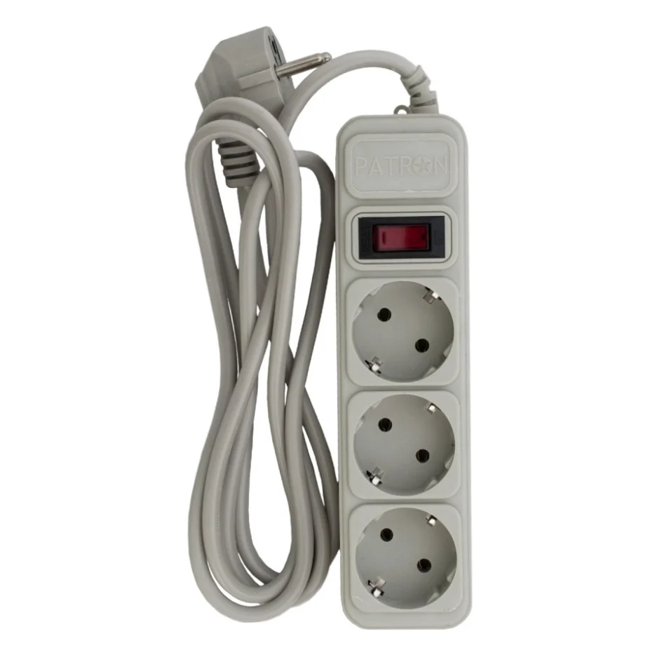Мережевий фільтр живлення Patron EXT-PN-SP-1032-GR, 1.8m Grey (EXT-PN-SP-1032-GR)