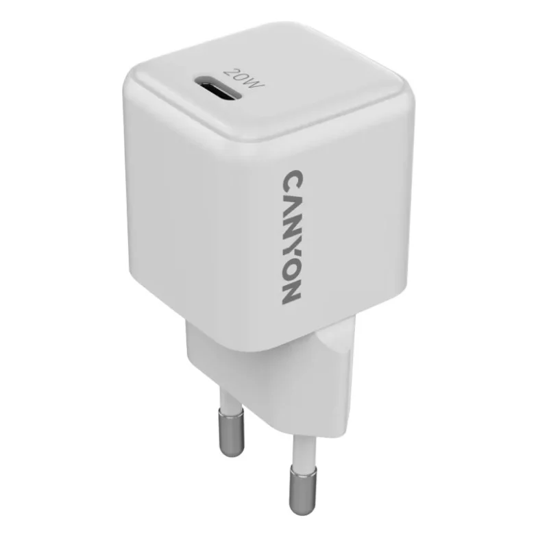 Зарядний пристрій Canyon CU20C GaN 20W 1xPD EU White (CNS-CUW20C)