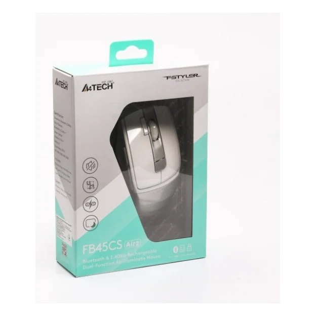 Мишка A4Tech FB45CS Air2 Bluetooth/Wireless Silver/White — фото 9