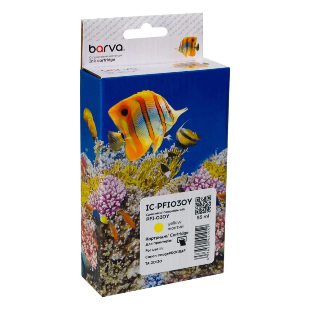 Картридж Barva Canon PFI-030Y (3492C001AA) 55 мл, yellow (IC-PFI030Y)
