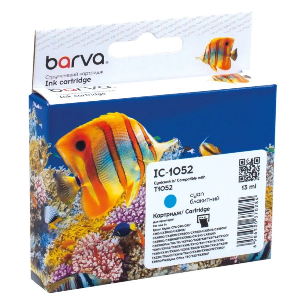 Картридж Barva Epson T0732/T1052 (C13T10524A10) 360ст, cyan (IC-1052)