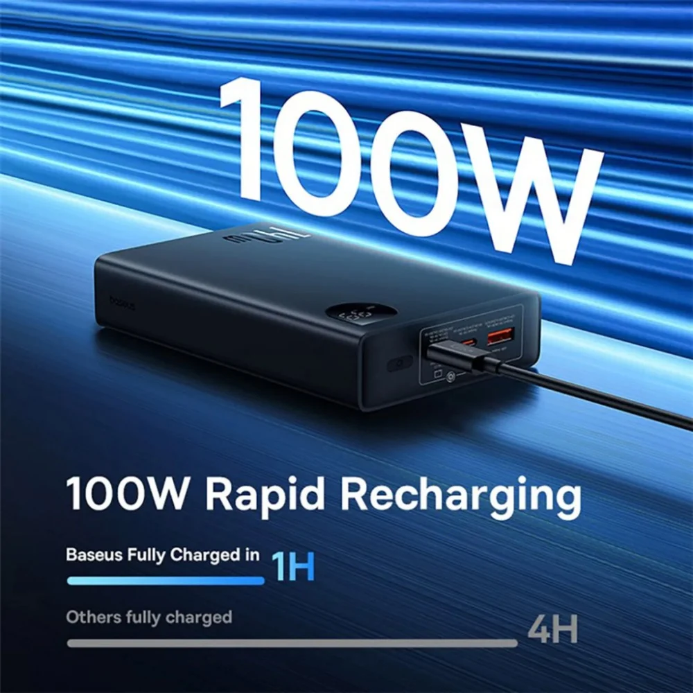 Батарея універсальна Baseus Adaman Digital Display Fast Charge Power Bank 140W 24000mAh Cluster Black (P10021508113-00) — фото 8
