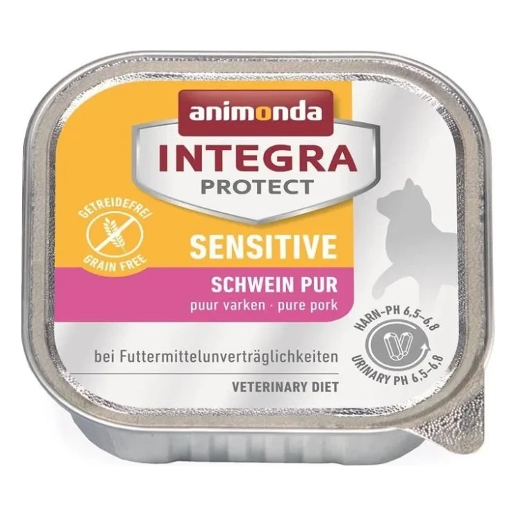 Вологий корм для кішок Animonda Integra Protect Sensitive Pure Pork з харчовою непереносимістю моно свинина (4017721866965)