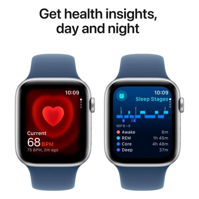 Смарт-годинник Apple Watch SE 2024 GPS 40mm Silver Aluminium Case with Denim Sport Band - M/L (MXED3QH/A) — фото 5
