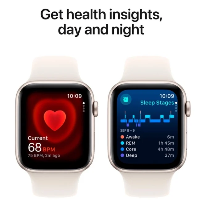 Смарт-годинник Apple Watch SE 2024 GPS 40mm Starlight Aluminium Case with Starlight Sport Band - M/L (MXEG3QH/A) — фото 5