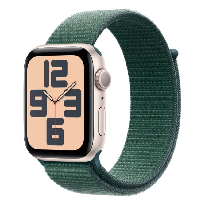 Смарт-годинник Apple Watch SE 2024 GPS 44mm Starlight Aluminium Case with Lake Green Sport Loop (MXEW3QH/A)