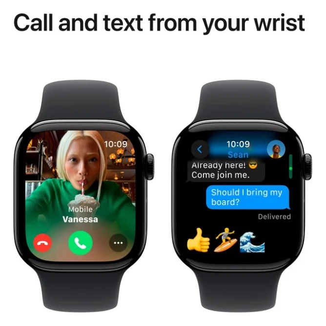 Смарт-годинник Apple Watch Series 10 GPS 42mm Jet Black Aluminium Case with Black Sport Band - M/L (MWWF3QH/A) — фото 7