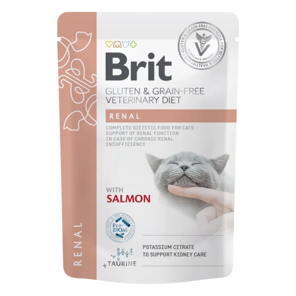 Вологий корм для кішок Brit GF VetDiets Renal з лососем 85 г (8595602566709)