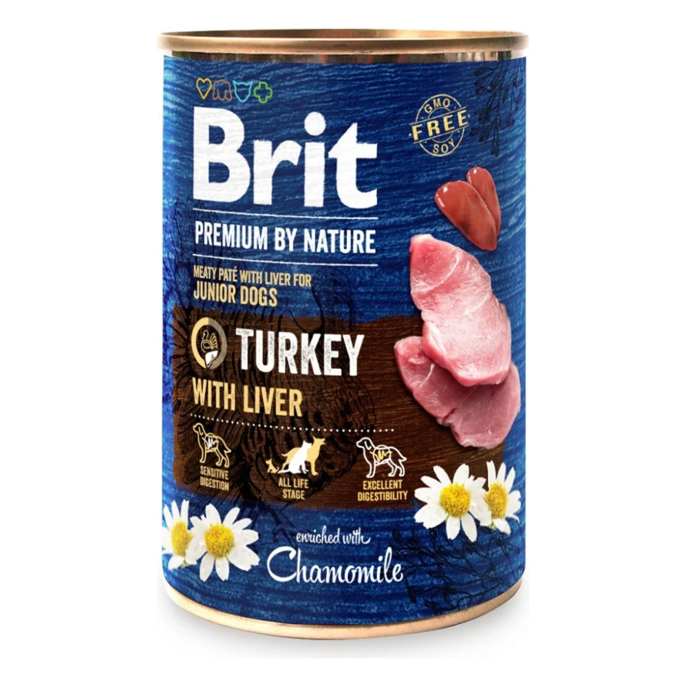 Вологий корм для собак Brit Premium by Nature з індичкою (8595602561803)