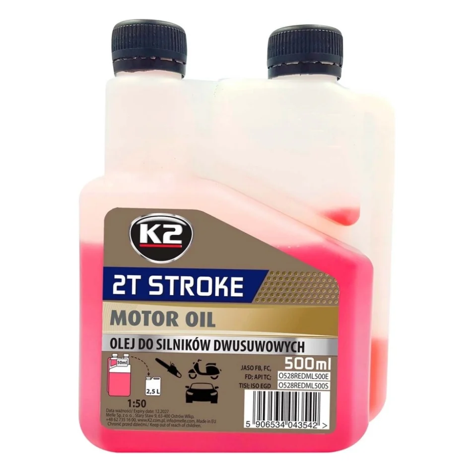 Моторна олива K2 2T Stroke Oil Red 500 мл (O528REDML500E)