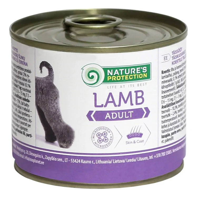 Консерви для собак Nature's Protection Adult Lamb з ягням 200 г (KIK24517)