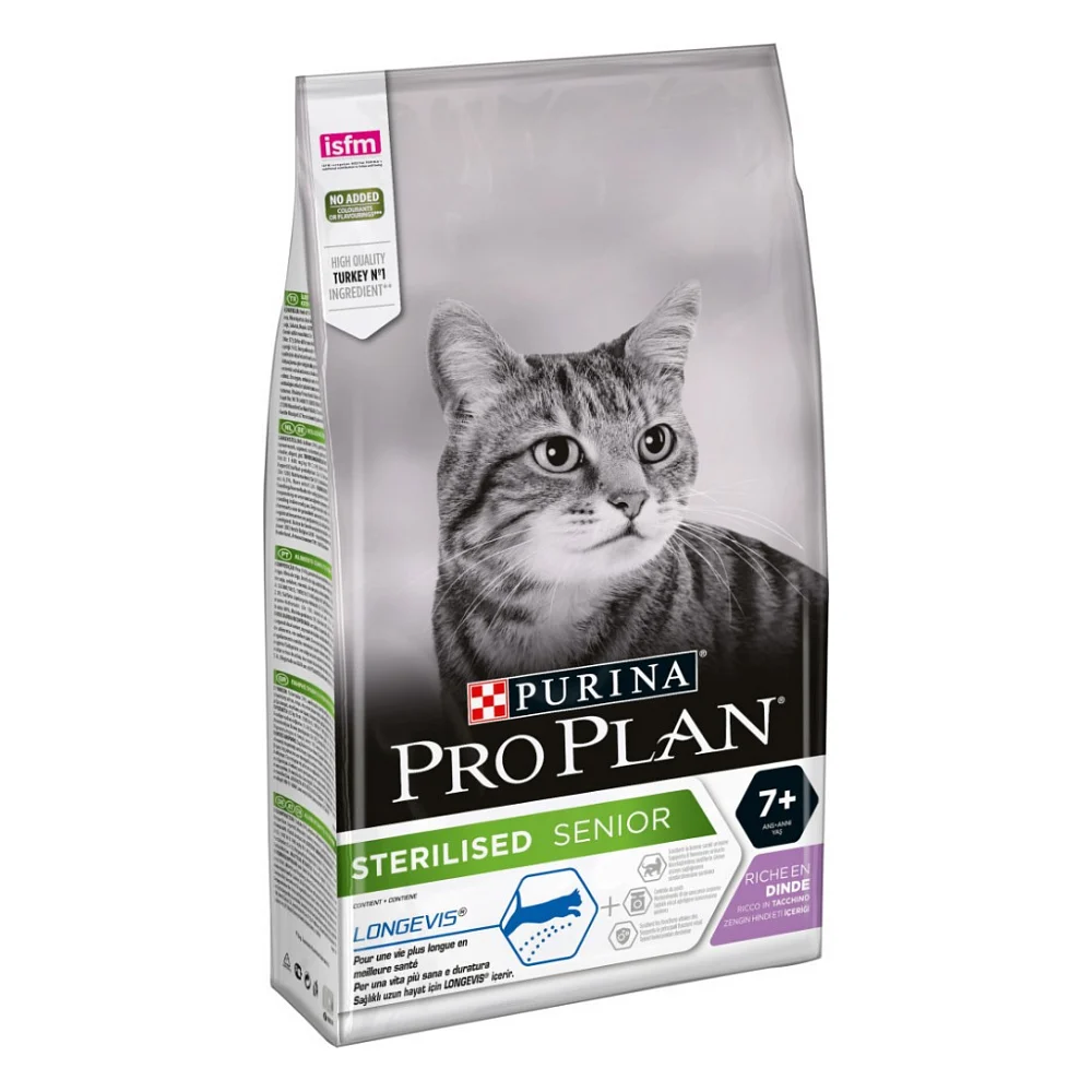 Сухий корм для кішок Purina Pro Plan Sterilised Senior з індичкою 10 кг (7613034989314)