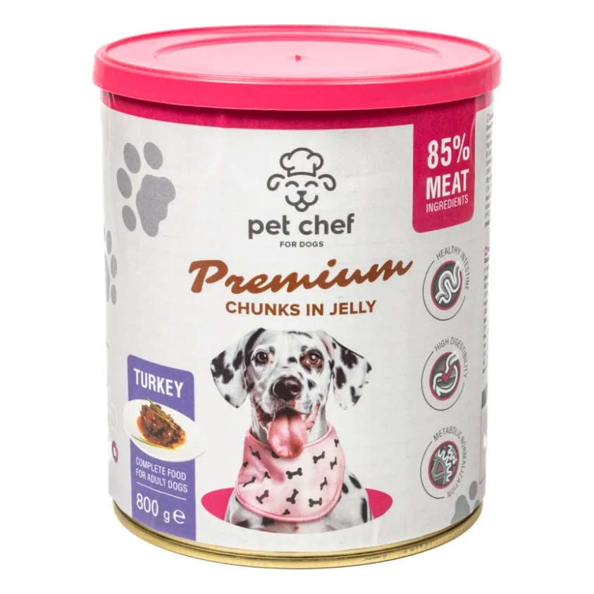 Вологий корм для собак Pet Chef З індичкою 800 г (4820255193670)