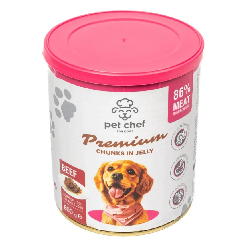 Вологий корм для собак Pet Chef З яловичиною 800 г (4820255193632)