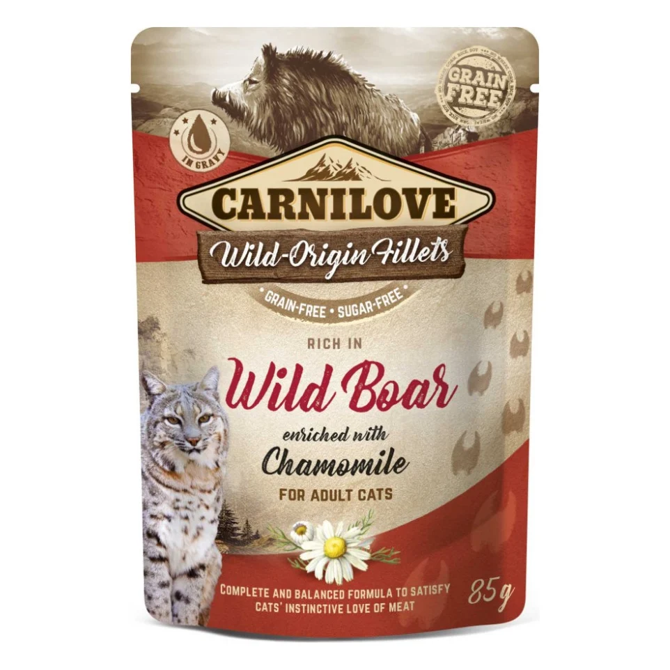 Вологий корм для кішок Carnilove дикий кабан і ромашка 85 г (8595602537563)