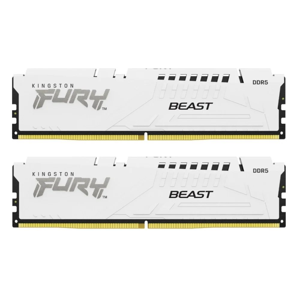 Модуль пам'яті для комп'ютера DDR5 32GB (2x16GB) 6400 MHz Beast White EXPO Kingston Fury (ex.HyperX) (KF564C32BWEK2-32)