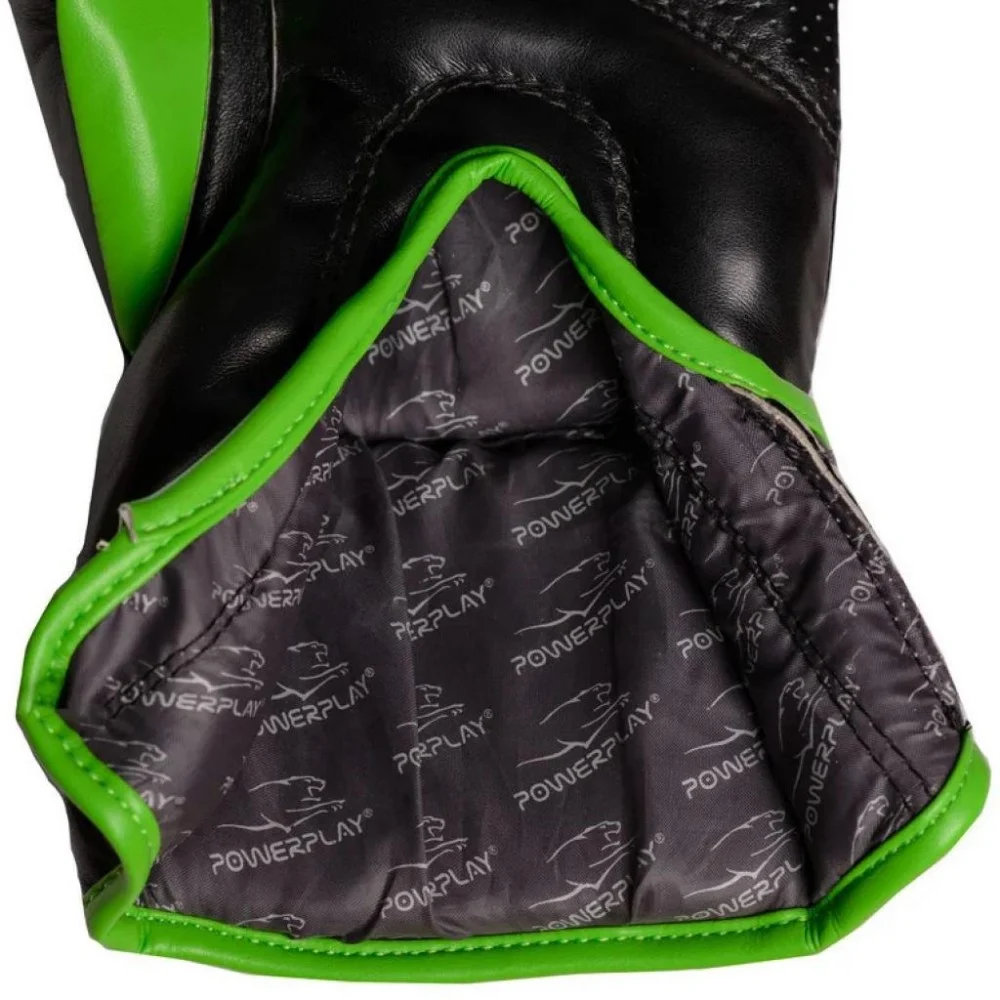 Боксерські рукавички PowerPlay 3018 14oz Black/Green (PP_3018_14oz_Black/Green) — фото 5