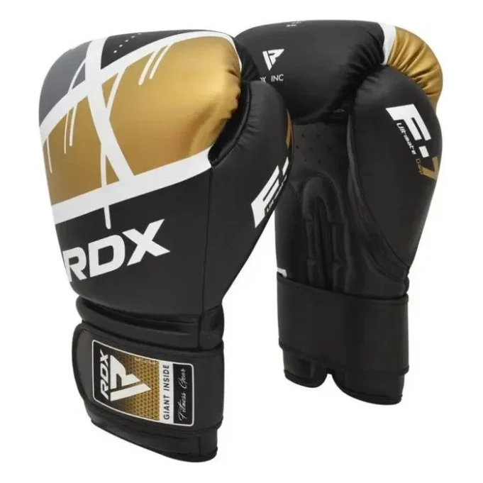 Боксерські рукавички RDX F7 Ego Black Golden 8 унцій (BGR-F7BGL-8oz)