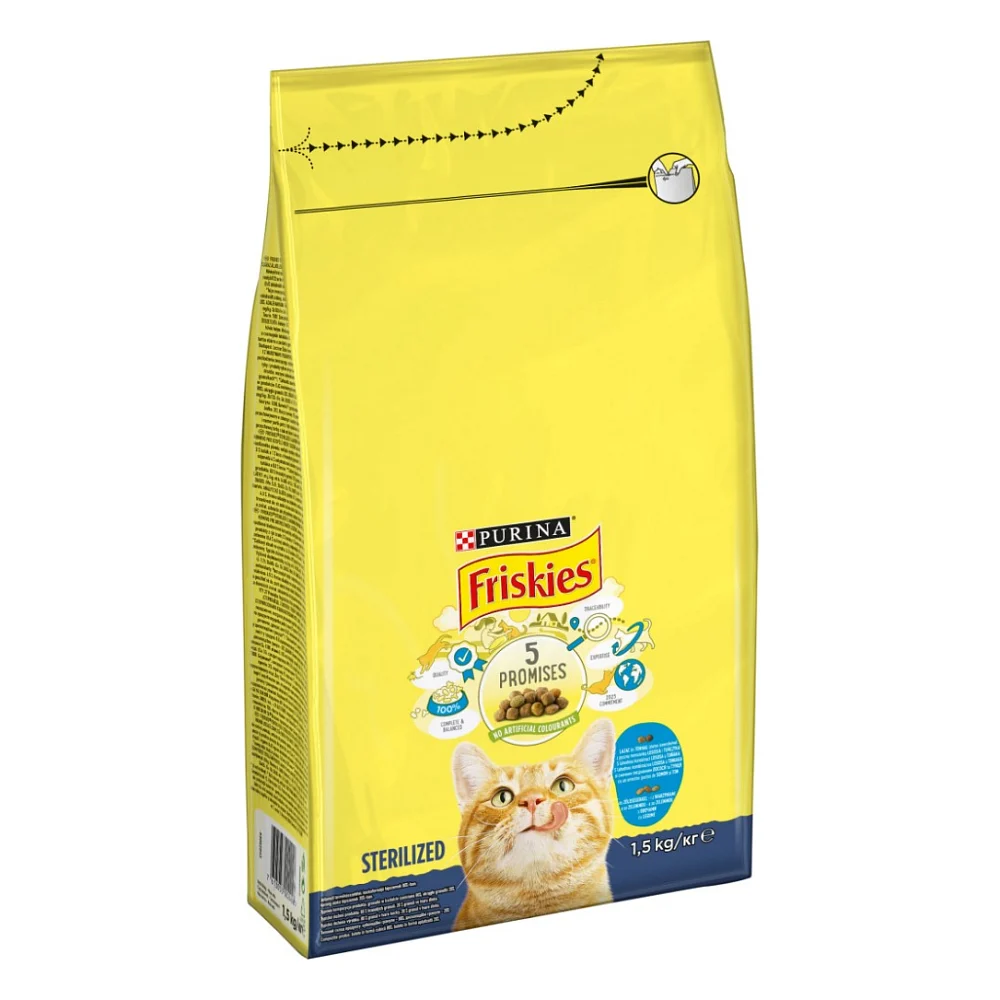 Сухий корм для кішок Purina Friskies Sterile з лососем і овочами 1.5 кг (7613033002458)