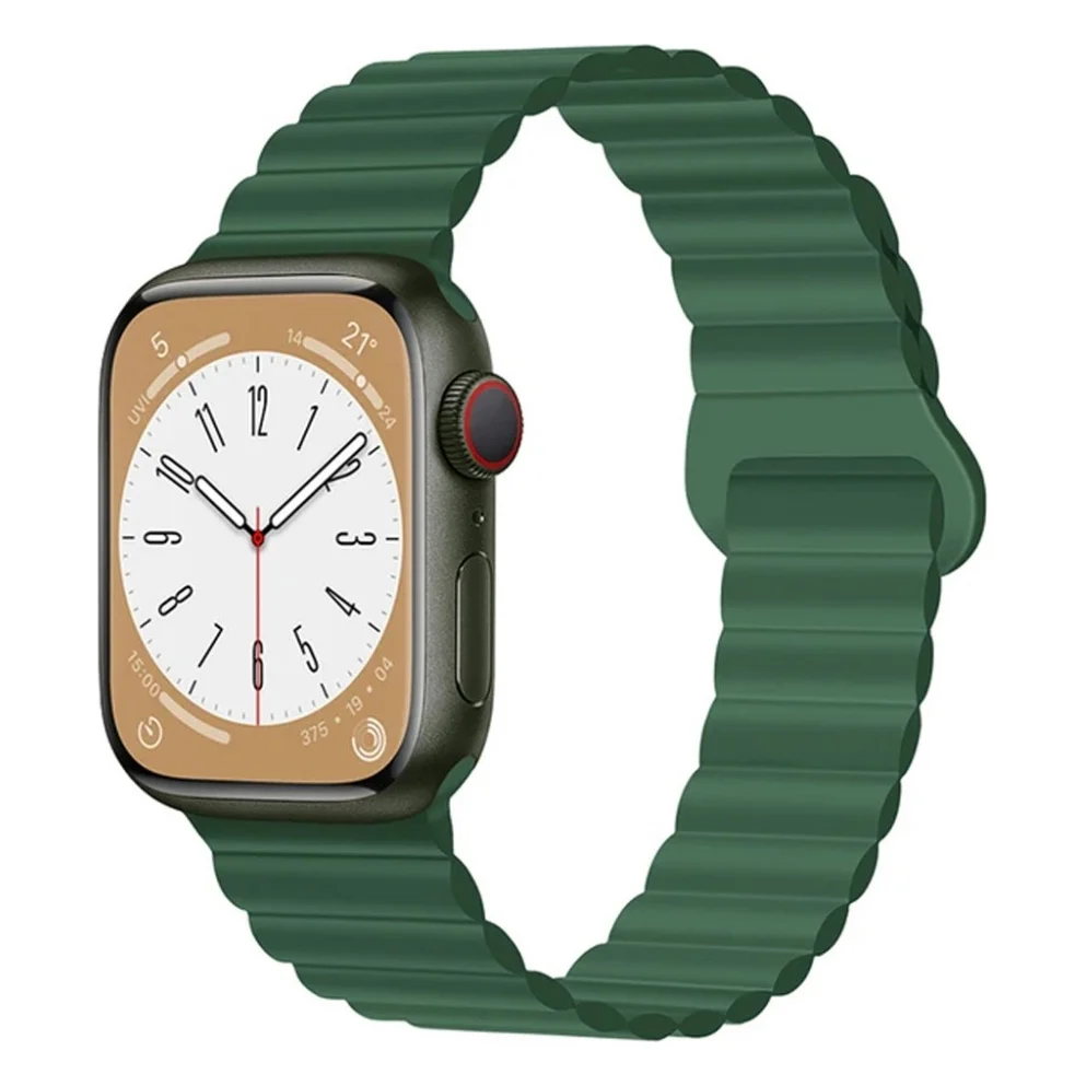 Ремінець до смарт-годинника Drobak Silicone Magnetic Link для Apple Watch All Series 38/40/41mm Army Green (898919)
