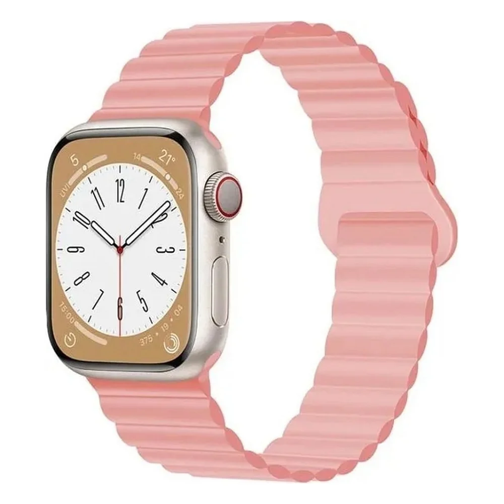 Ремінець до смарт-годинника Drobak Silicone Magnetic Link для Apple Watch All Series 38/40/41mm Pink sand (898921)
