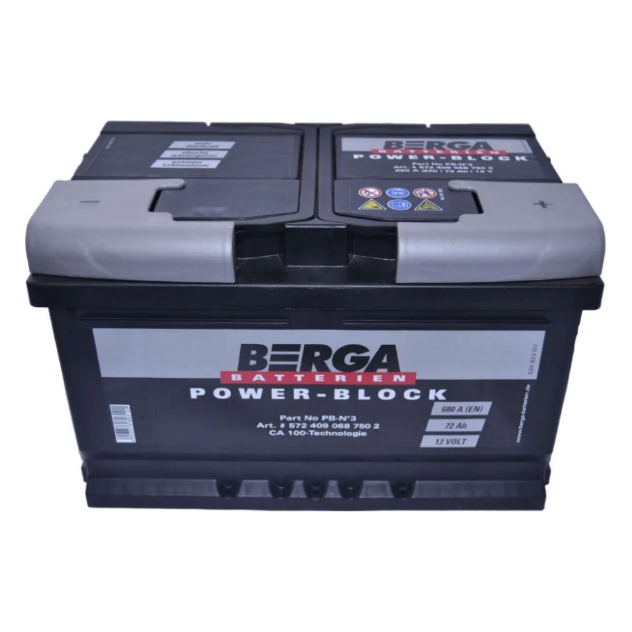 Акумулятор автомобільний Berga Power Block 72Ah Н Ев (-/+) (680EN) (5724090687502)