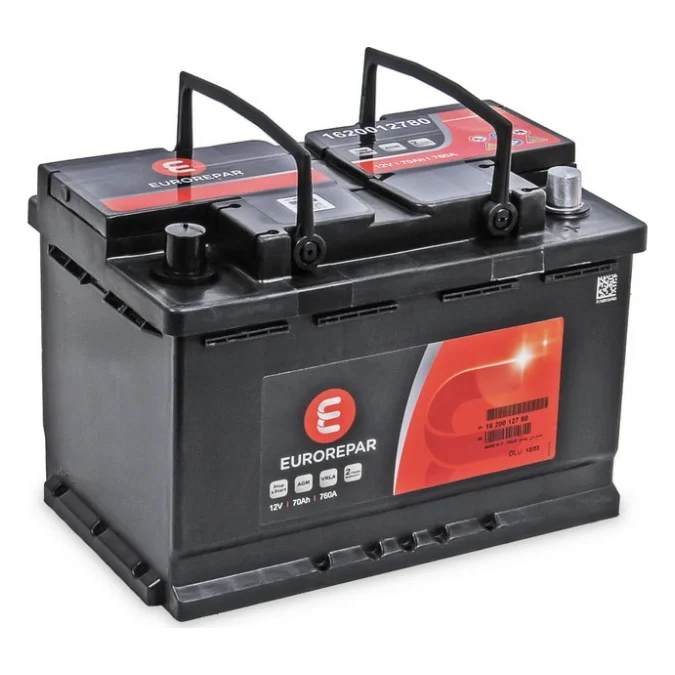 Акумулятор автомобільний EUROREPAR AGM Stop & Start 70Ah 760A R+ (1620012780)