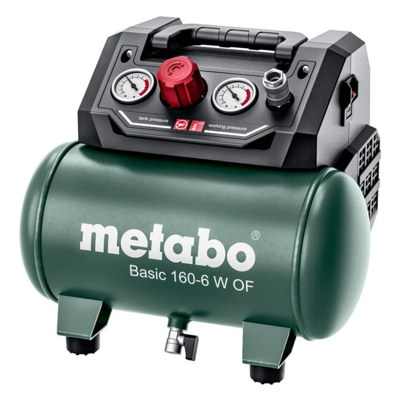 Компресор Metabo BASIC 160-6 W OF безолійний, 900Вт, 6л, 160л/хв, 8бар (601501000)