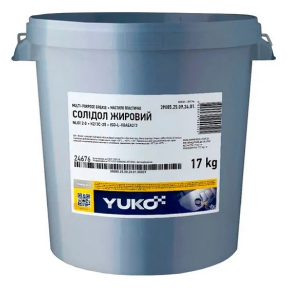 Мастило автомобільне Yuko Солідол Жировий 17кг (4820070249125)