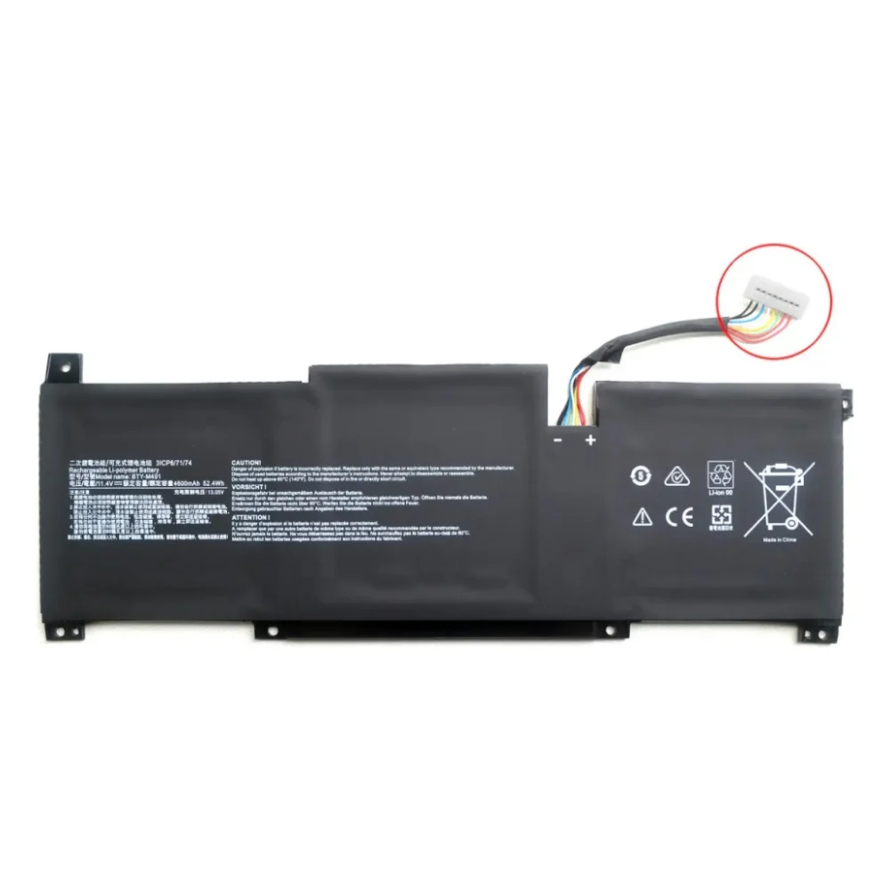 Акумулятор до ноутбука MSI BTY-M491, 4600mAh (52.4Wh), 3cell, 11.4V, Li-Pol AlSoft (A47921)