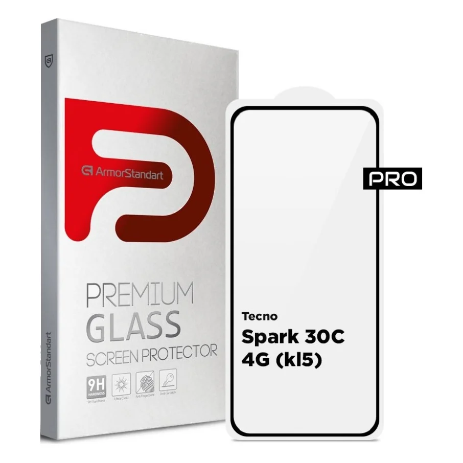 Скло захисне Armorstandart Pro Tecno Spark 30C 4G (kl5) Black (ARM81169)