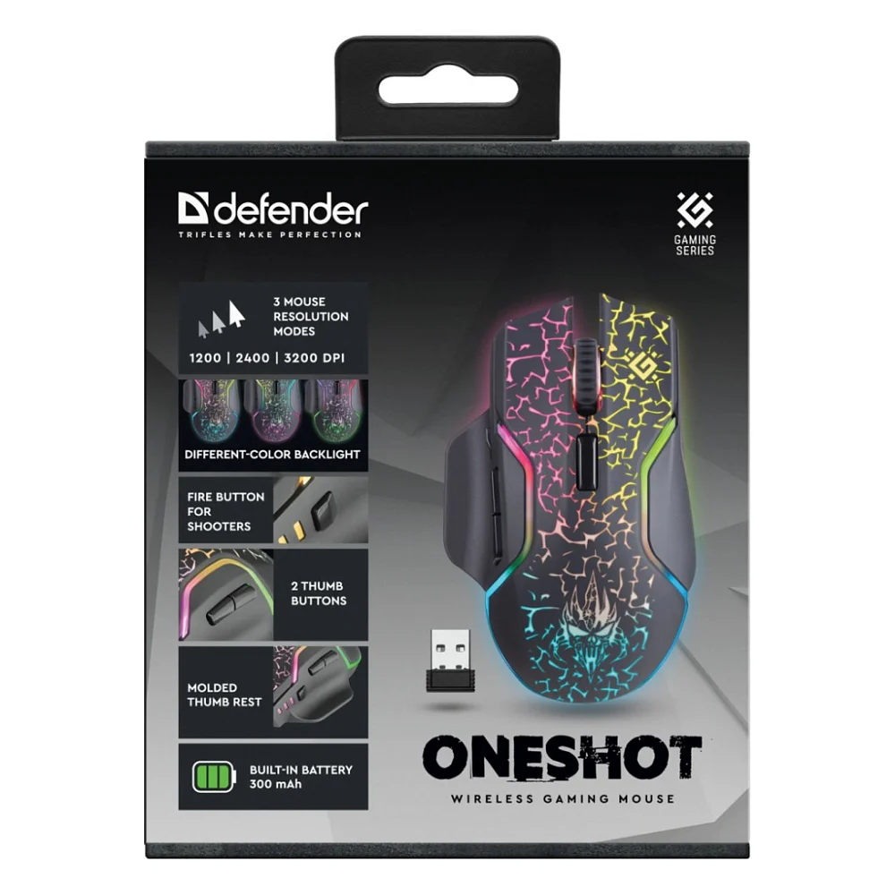 Мишка Defender Oneshot GM-067 Wireless Black (52067) — фото 6