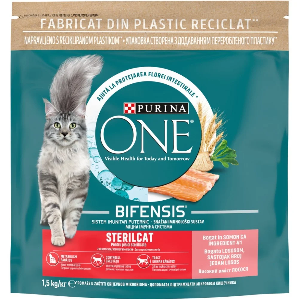 Сухий корм для кішок Purina One Sterilcat Для дорослих котів Після стерилізації З лососем 800 г (7613032756659)