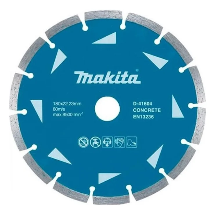 Круг відрізний Makita алмазний по бетону сегментний 180х22.23 мм (D-41604)