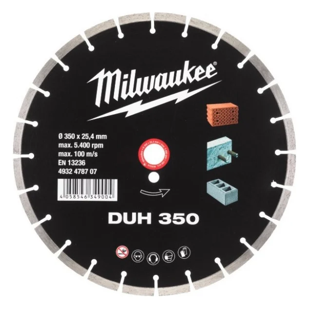 Круг відрізний Milwaukee алмазний DUH 350 для бетону (4932478707)