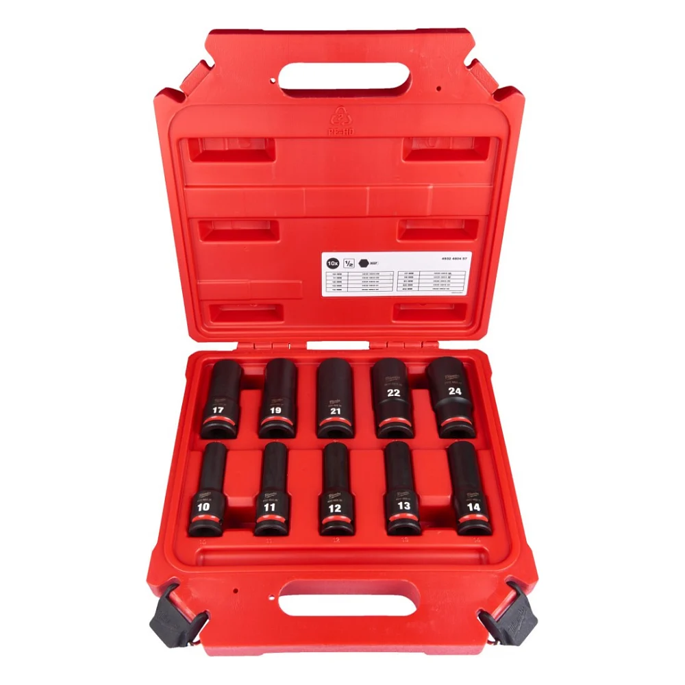 Набір головок Milwaukee ShW 1/2", подовжені - 10 од. (4932480457)